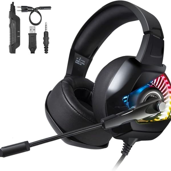 Gaming headset gaming hörlurar med mikrofon brusreducering
