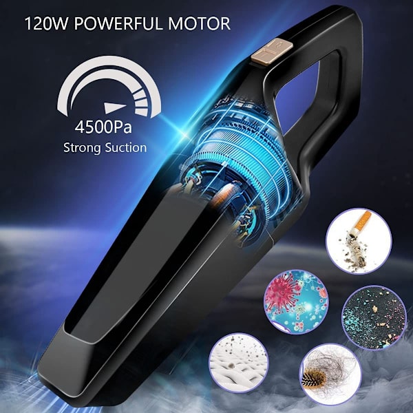 Kädessä pidettävä pölynimuri, 120W 2200mAh ladattava johdoton pöytäimuri, kannettava