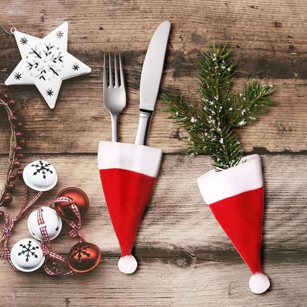 Mini julhattar, julbestickshållare, mini julhattar för