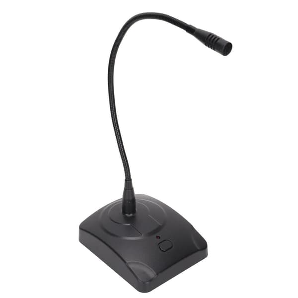 Gooseneck-mikrofon med ledning, justerbar, sort, til skrivebordsmøder, KLB