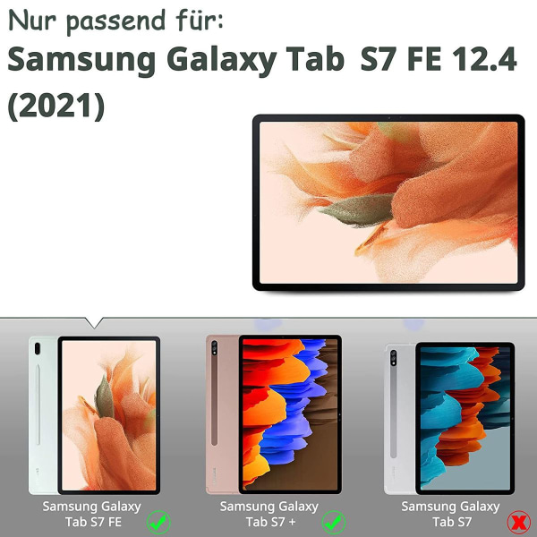 Case on yhteensopiva Samsung Galaxy Tab S7 FE 12.4 5G/ S8+ Plus 5G 2022/ S7+ KLB:n kanssa