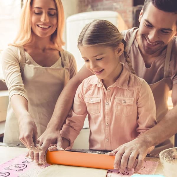 Silikonkjevle for baking - Non-stick treoverflate, oransje KLB