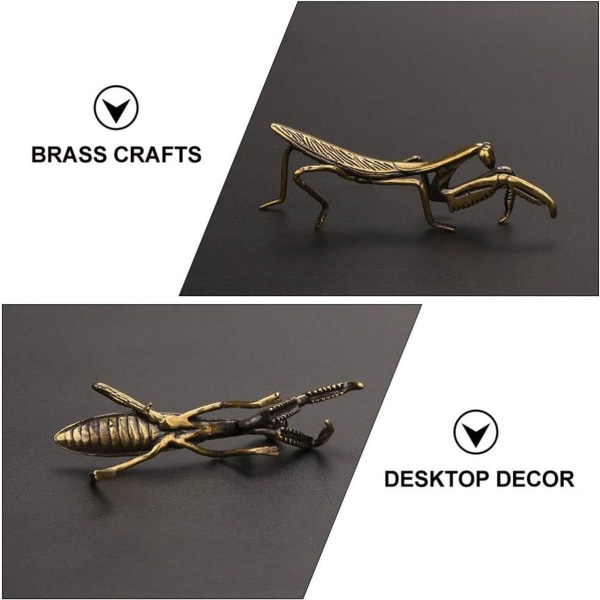 Kobber Bedende Mantis Feng Shui Messing Statue Hageskulptur for Hage KLB