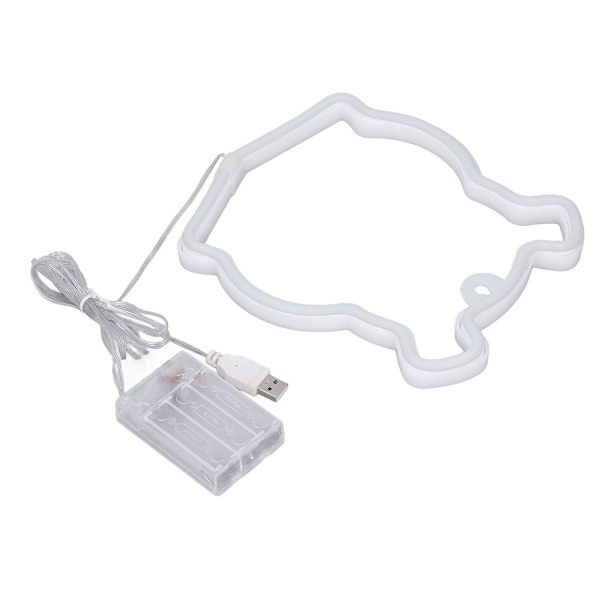 Neonljus LED-skylt i björnform, batteridriven, USB KLB