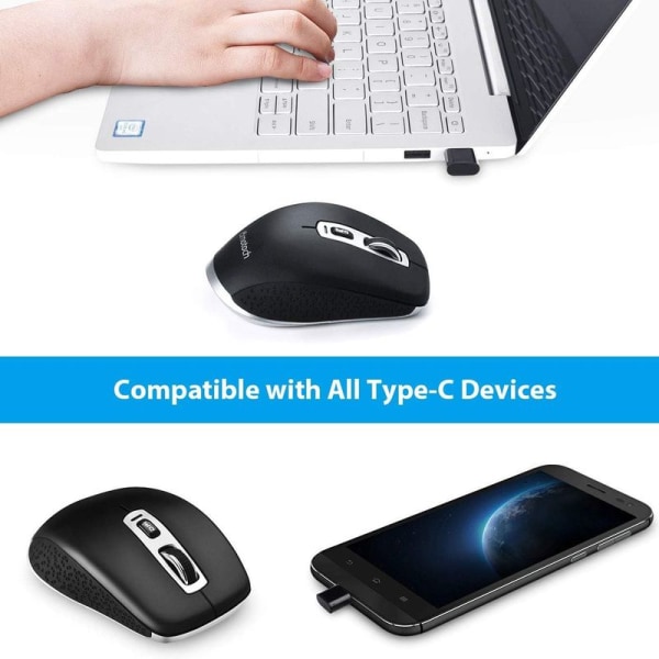 2.4G mus, USB Type-C trådløs computermus