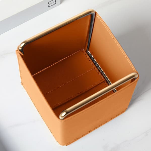 Læder penneholder, pennebeholder og organizer til Essential Brown