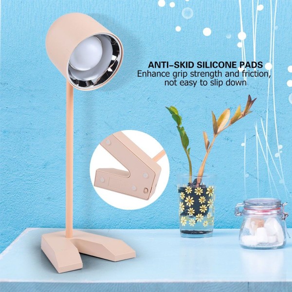 USB-laddningsbar LED-bordslampa med ögonskydd (rosa) KLB