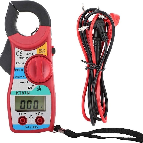 Multimeter, digital strömtångstestare, tångamperemeter, DC/AC spänning