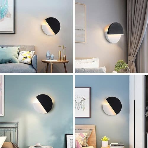 Moderni musta LED-seinävalaisin koristeellisella seinävalolla 12