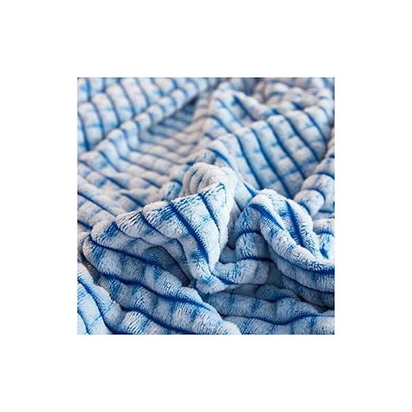 Ekstra rutete teppe, rutete fleece teppe (blå og hvit, 120x200cm) KLB