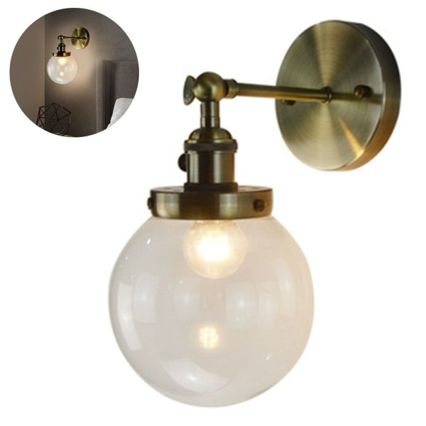 Moderne runde, klare glas vægbelysning væglamper bronze KLB
