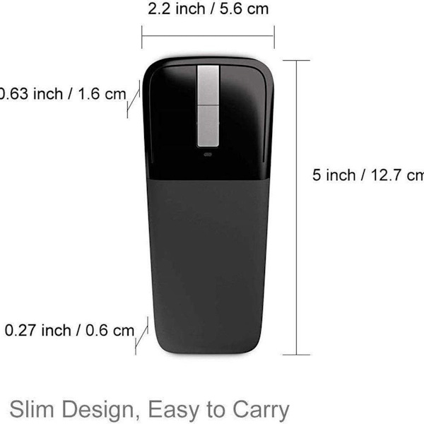 Mus, Arc Mouse, Fällbar Mus, Trådlös Mus med Nano