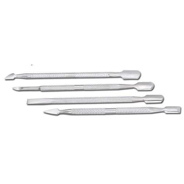 4 st rostfritt stål dubbelsidig nagel pusher set nagellim remover KLB