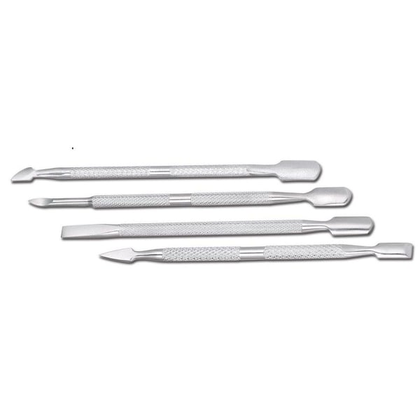 4pcs stainless steel double-ended nail pusher set nail glue remover KLB