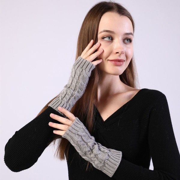 Paar Womens Winter Arm Warmers Warm Fingerless Gloves Hand Crochet Kombination 4 KLB