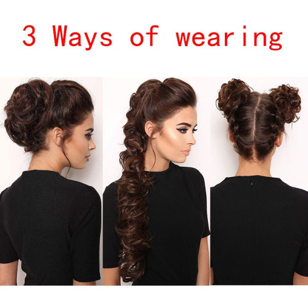 XXL Choucho Hairpiece Har Hår Upp Voluminös Lockig Chignon Ljusblond HW26-