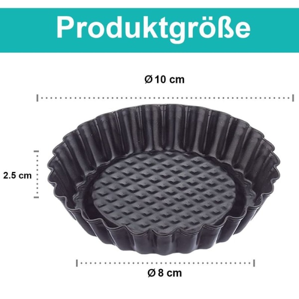 Klassiske mini tarteletter 6 stk, tarteletforme 10 cm, lille tærteform,