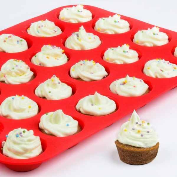 Silikon muffinsform cupcake kake 24 rom non-stick & BPA-fri
