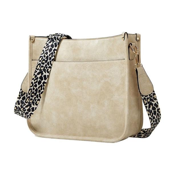 013 Leopardmönstrad PU-läder En axel Vattentät Messenger Axelrem