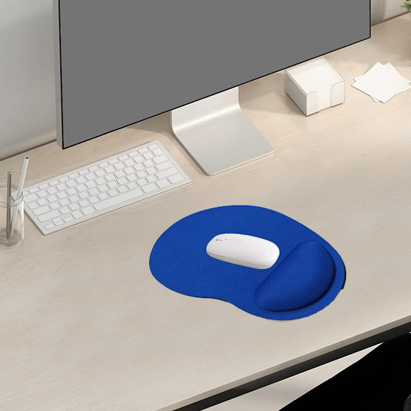 Musematte med håndleddsstøtte, ergonomisk musematte, museblå