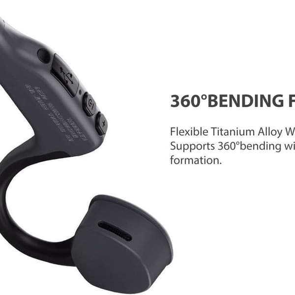 Bone Conduction Trådlösa Sport Bluetooth Hörlurar Over-Ear Grå
