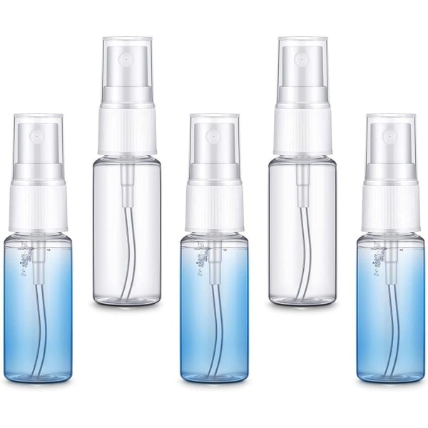 Pakke med 5 20 ml sprayflasker, kosmetisk tågeflaske, gennemsigtig plastspray KLB