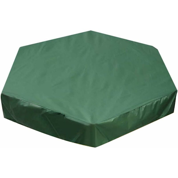 Hexagonal sandkasseovertræk med snøre, vandtæt, støvtæt, sandkasseovertræk til udendørs have (2 stk., 180 cm × 150 cm) KLB