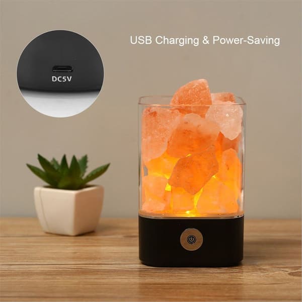 Naturlig Himalaya Salt Rock Light Touch Dimmer Switch USB KLB