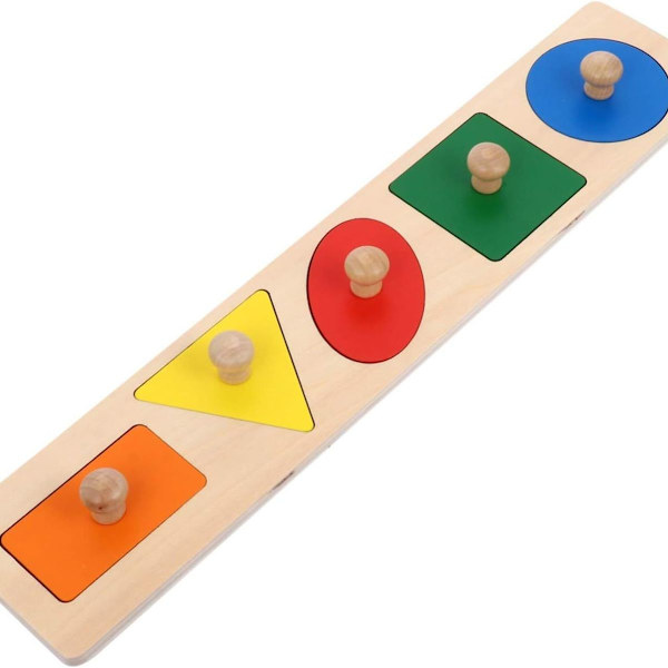 Träsorteringsspel i trä med geometriska former, pussel, pedagogisk leksak för förskolebarn, KLB