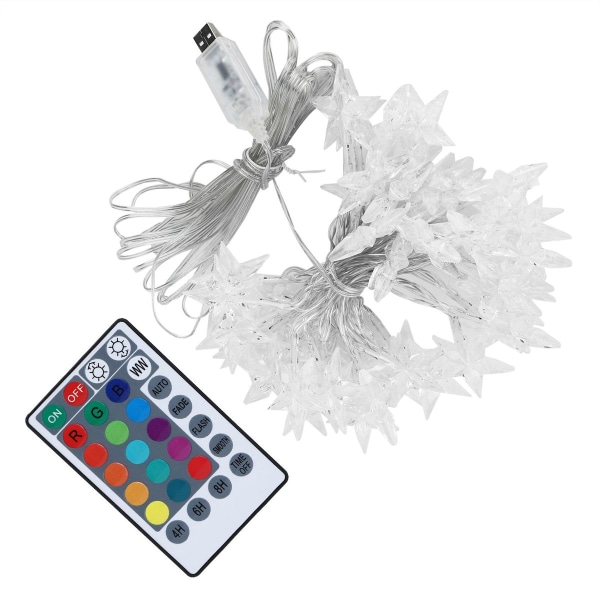 5m 50LED Ljuskedja Femuddig Stjärna Dekorativ Lampa med KLB