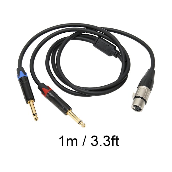 Dobbelt 6,35 mm han til XLR hun 24K forgyldt KLB