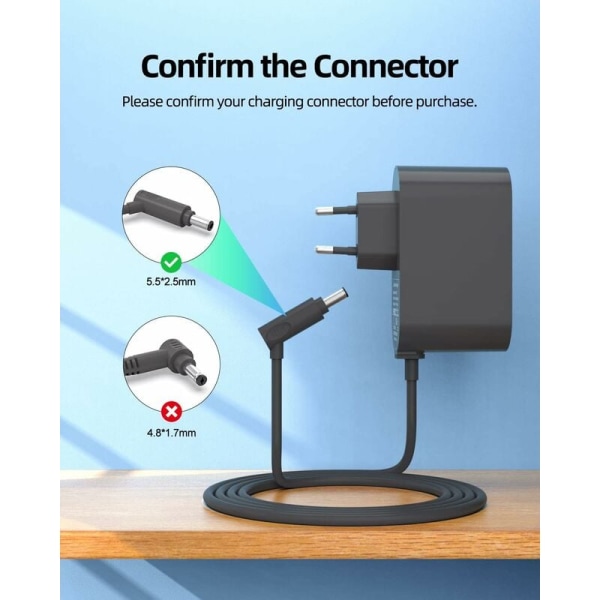 26,1 V lader for Dyson V8 V7 V6 - (kompatibel med DC58 DC59 DC61 DC62 DC72 Absolute SV03 SV04 SV05 SV06 SV11 SV10 SV09 trådløs støvsuger) KLB