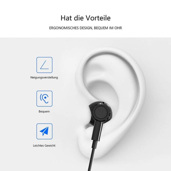 Høyoppløselige in-ear-hodetelefoner med kabel, ekstra bass, støyisolering,