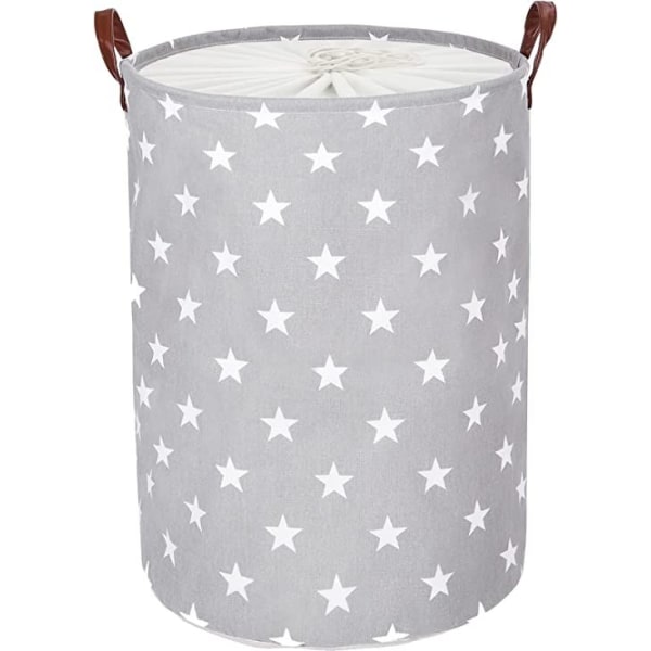 2 stk 35*45 cm Grey Star Stor oppbevaringskurv for oppbevaring av klær, skittentøyskurv med snøring, sammenleggbar vaskepose, stor sammenleggbar skittentøyskurv