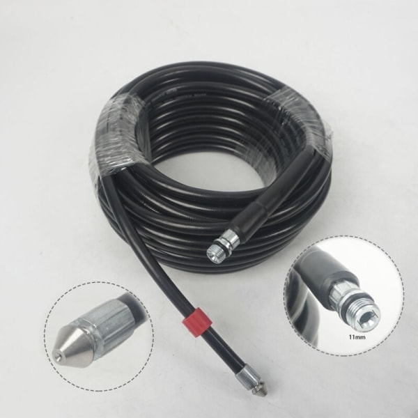 Högtrycksspolningslang, 155bar rörrensare med 4 högtryckstvätt adaptrar för AR/Black&Decker/Lavor/Stihl/Nilfisk, rengöringskit (15M) KLB