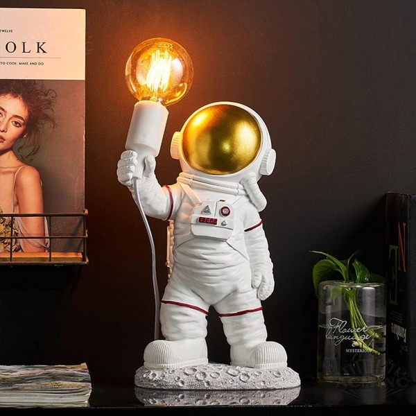 Vegglamper astronaut barnebordlampe, moderne astronautglødende LED bordlampe KLB