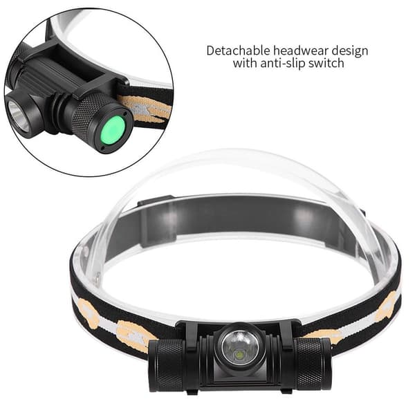 USB-ladet LED-hodelykt, vanntett hodelykt, lommelykt KLB