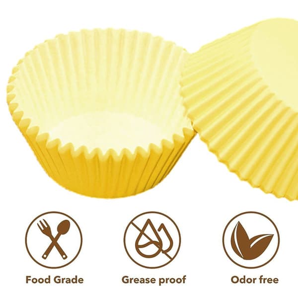 Muffinsformar Standard muffinsformar av fettfritt papper, ren gul