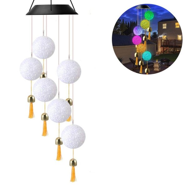 Solar Lights LED Mobile Wind Chimes Färgskiftande, soldriven trädgårdslampa KLB