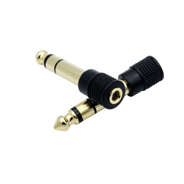 Audioadapter 6,35 mm (1/4\") han til 3,5 mm (1/8\") hun stereo