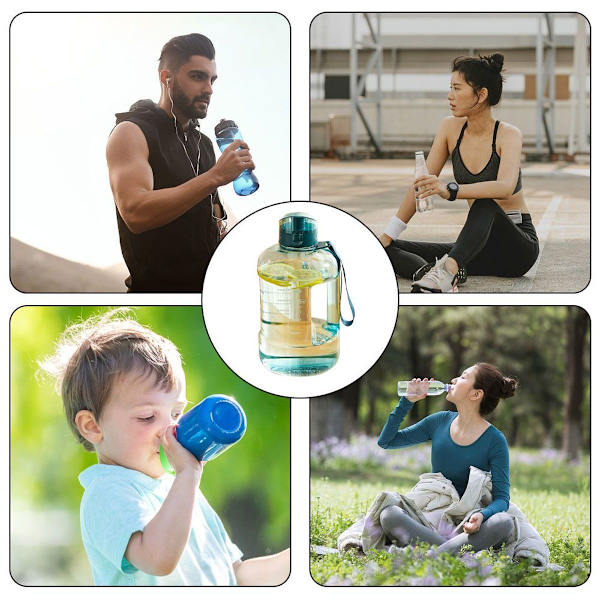 Stor vattenkokare, sport, fitness, camping, transparent blå KLB