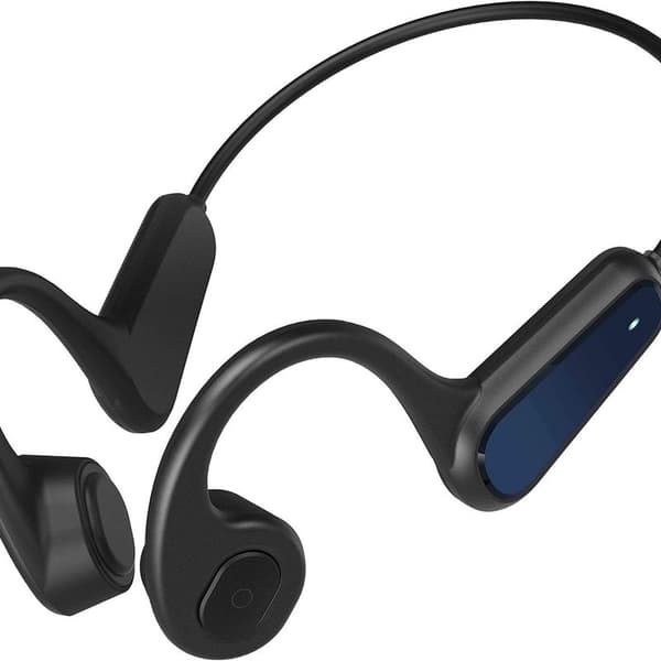 Bone Conduction-hovedtelefoner, trådløse Bluetooth-hovedtelefoner, sort