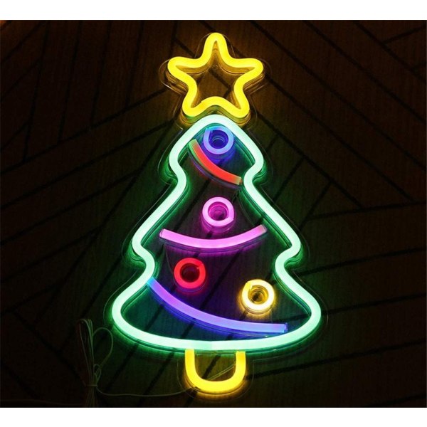LED neonlysskilt juletre USB-kontrollerte nattlys Dekorativt teltskilt Bar Pub Butikk Klubb Garasje Hjem Party Dekor