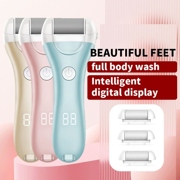 Elektrisk fodkværn Digitalt display USB genopladelig pedicure pedicure