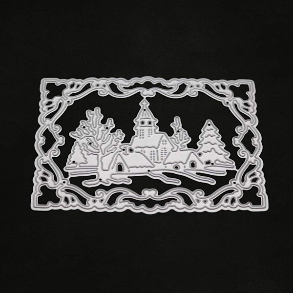 Jule Vinter Metal Skæredør Stencil DIY KLB