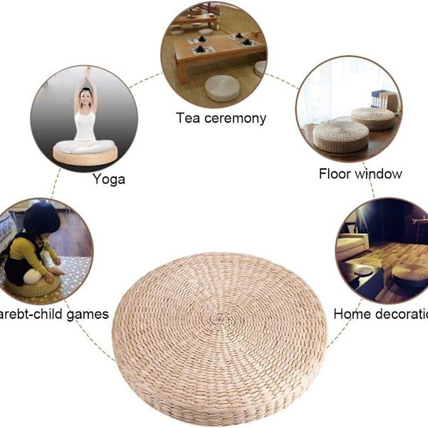 Meditationsmatta Tatamimatta golvmatta halm yogamatta meditationskudde