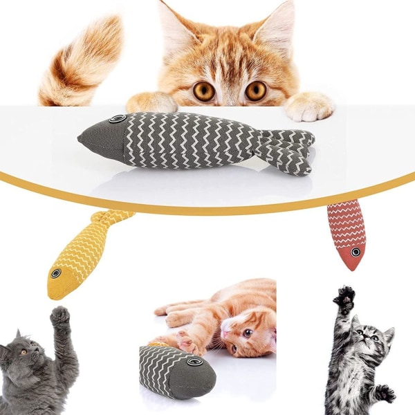 Inomhus Catnip Leksak Katt Söta Fisk Grå KLB