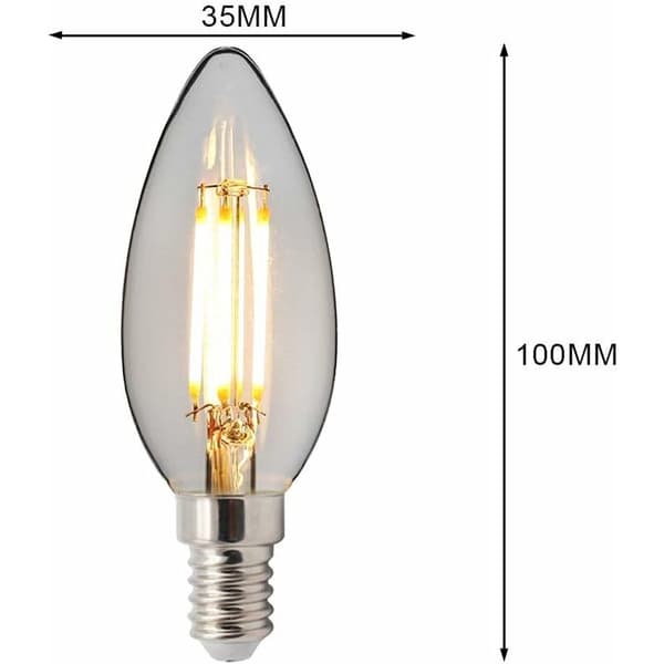 10 kpl C35 LED-hehkulankapolttimoa 220V/240V 4W Edison (C35 E14) KLB