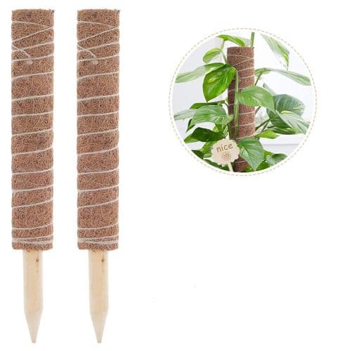 Mosspinne, 2 stycken 40 cm Monstera klätterhjälp, utdragbar naturlig