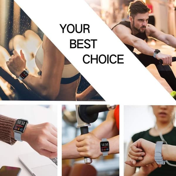 P22 P32 P36 Smart Watch Rem 20mm Myk Silikon Erstatningsbånd Grå